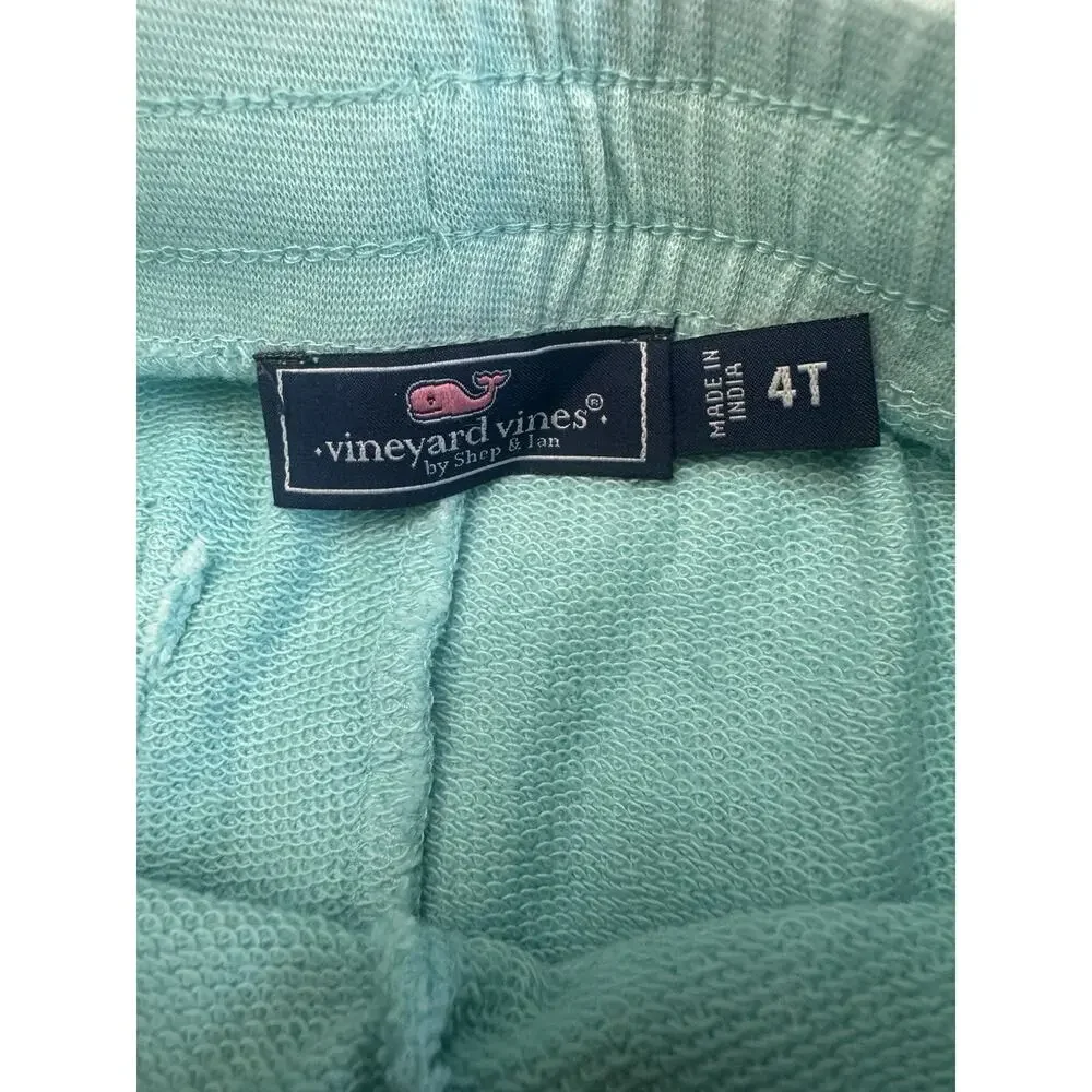 Vineyard Vines Kids Jogger Sweatpants 4T Mint Green Whale Logo Lounge